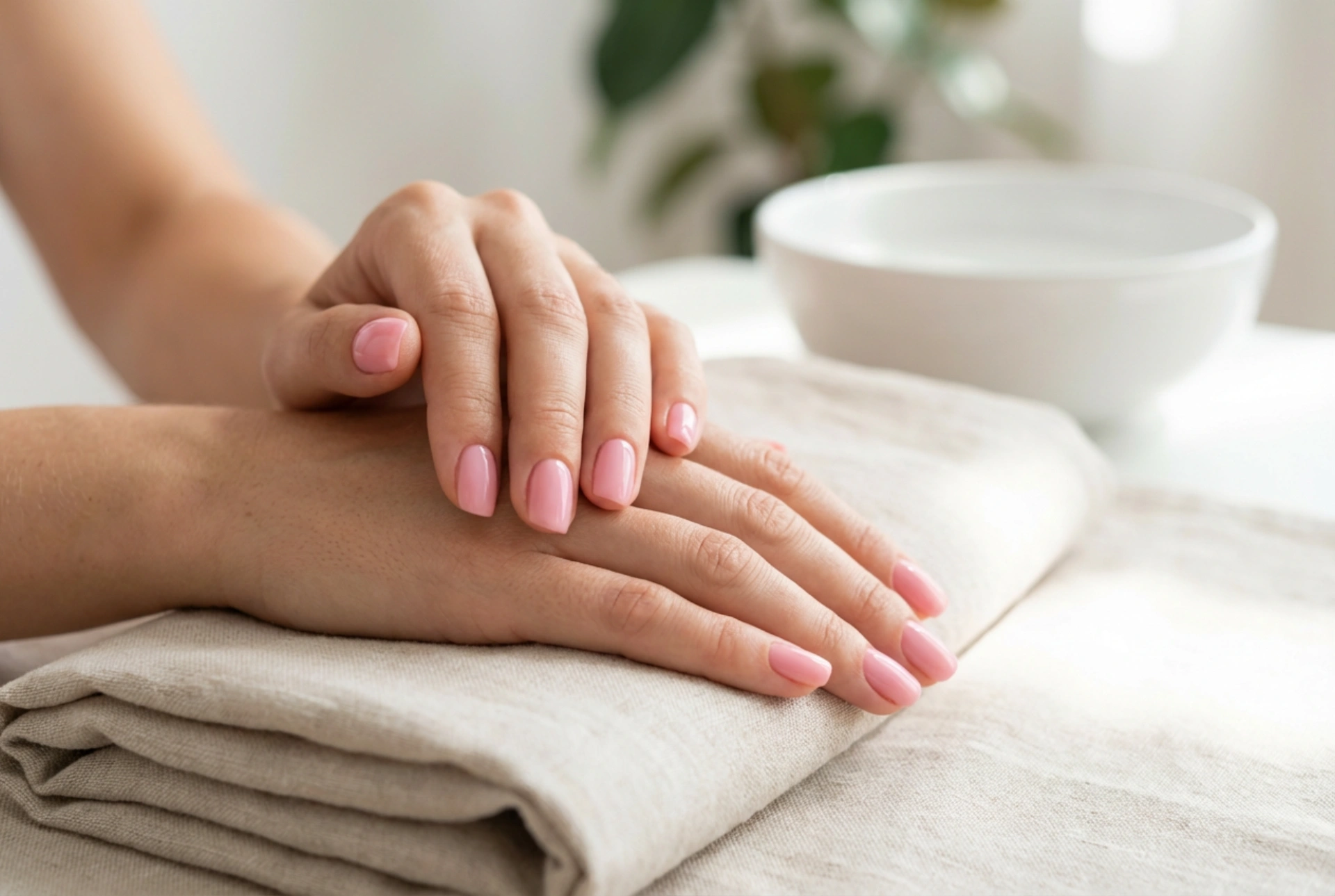 Hybrid Manicure: Pink Hybrid Nails Step by Step