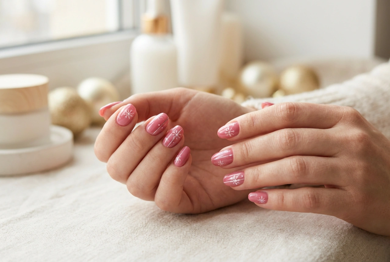 Christmas in Pink: Pink Christmas Nails with Simple Designs