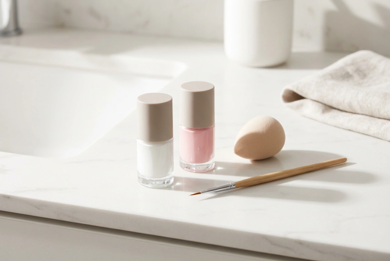 White and Pink Ombre Nails Step-by-Step: Using a Sponge and a Brush