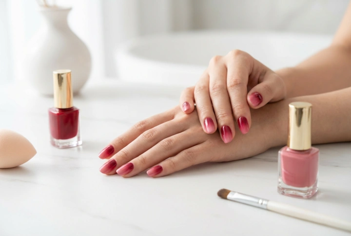 Red Ombre Nails: Sponge and Brush Blending Techniques