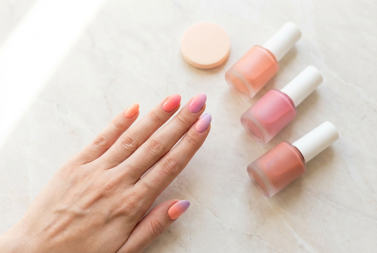 Colourful Ombre Nails: Colour Palette, Sponge Technique, and Common Mistakes