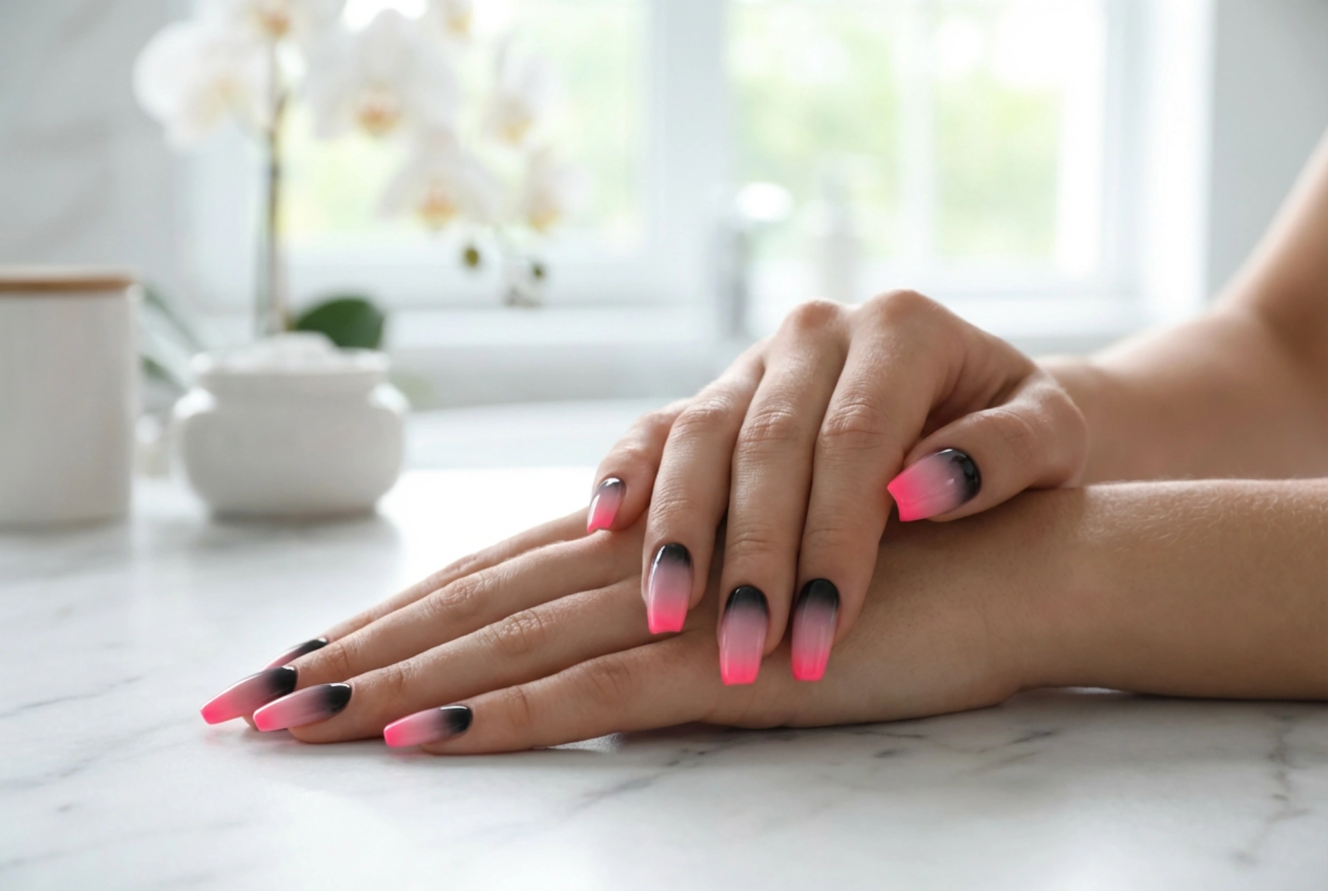 Black and Pink Ombre Nails: From Neons to Pastels, Step by Step