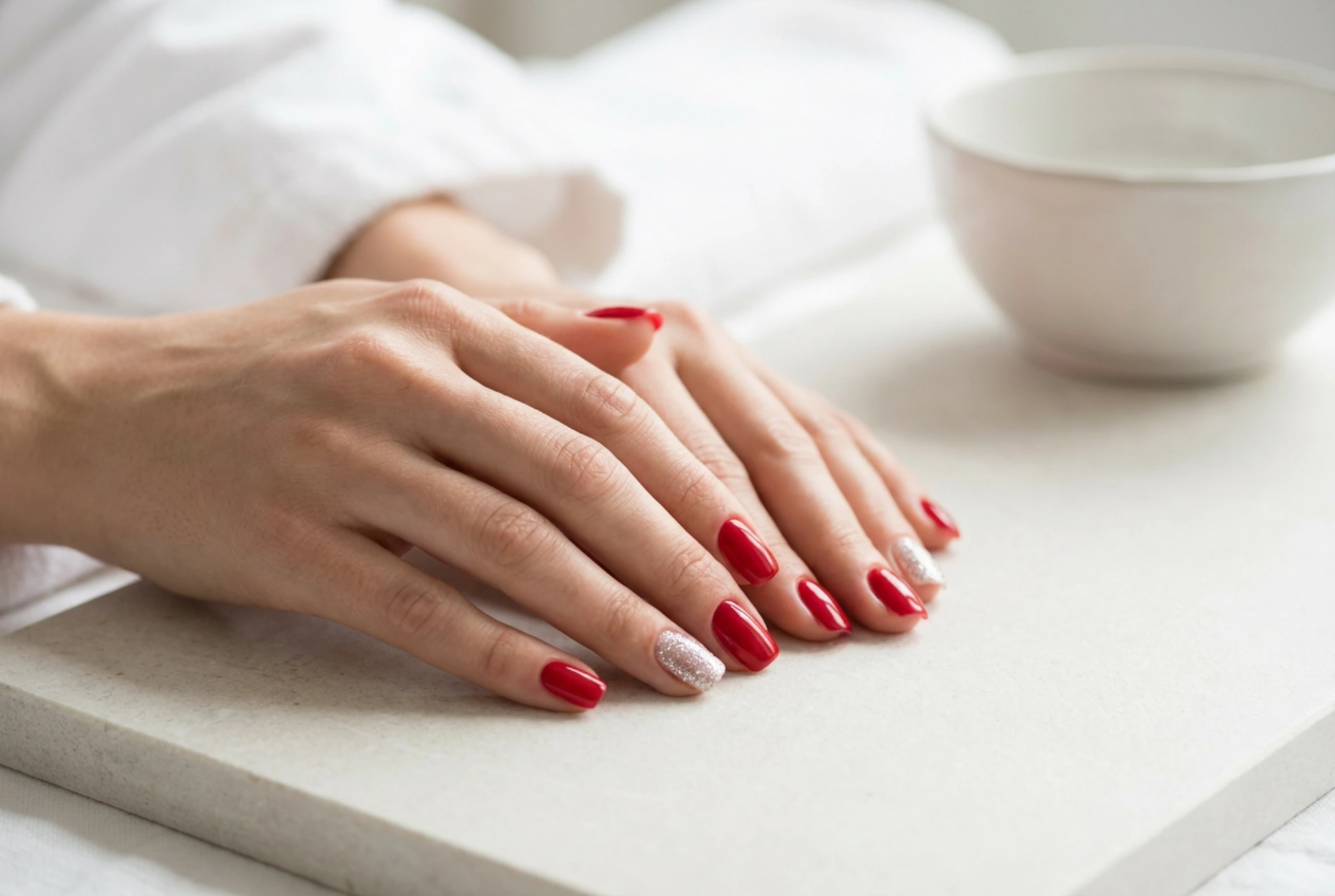 Red Nails with Silver Glitter: Application Techniques and Longevity