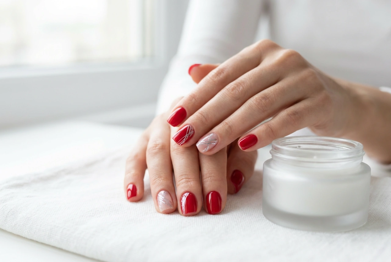 Red and Silver Nails: Step-by-Step Guide to Lines, Accents, and Glitter