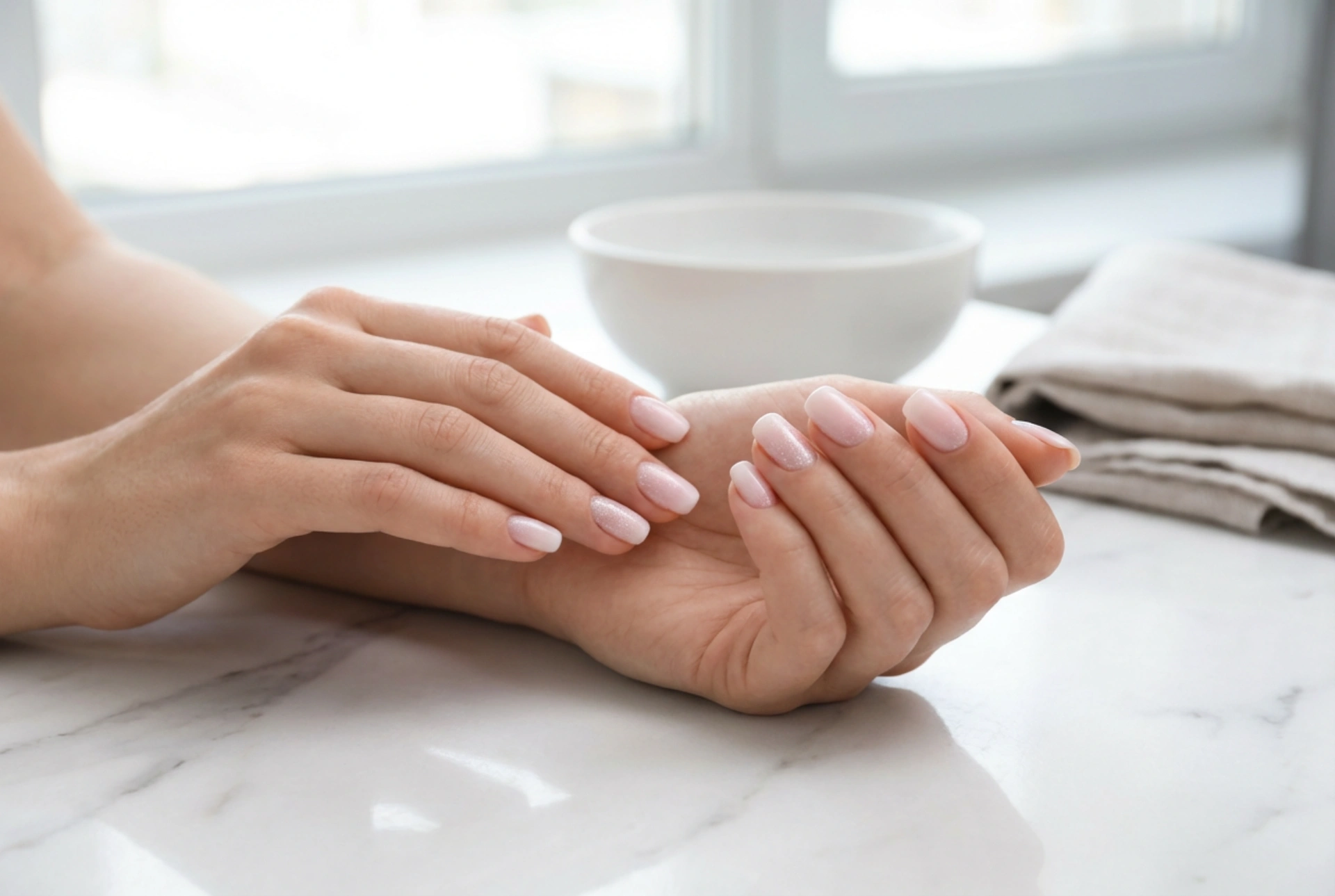 Light Ombre Nails with Glitter: A Delicate, Flawless Shine