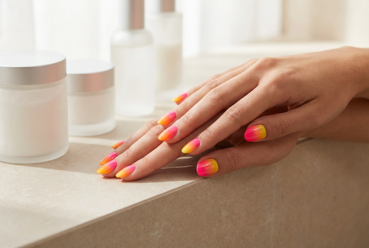 Neon Ombre Nails Step-by-Step: The Juicy Sponge Effect