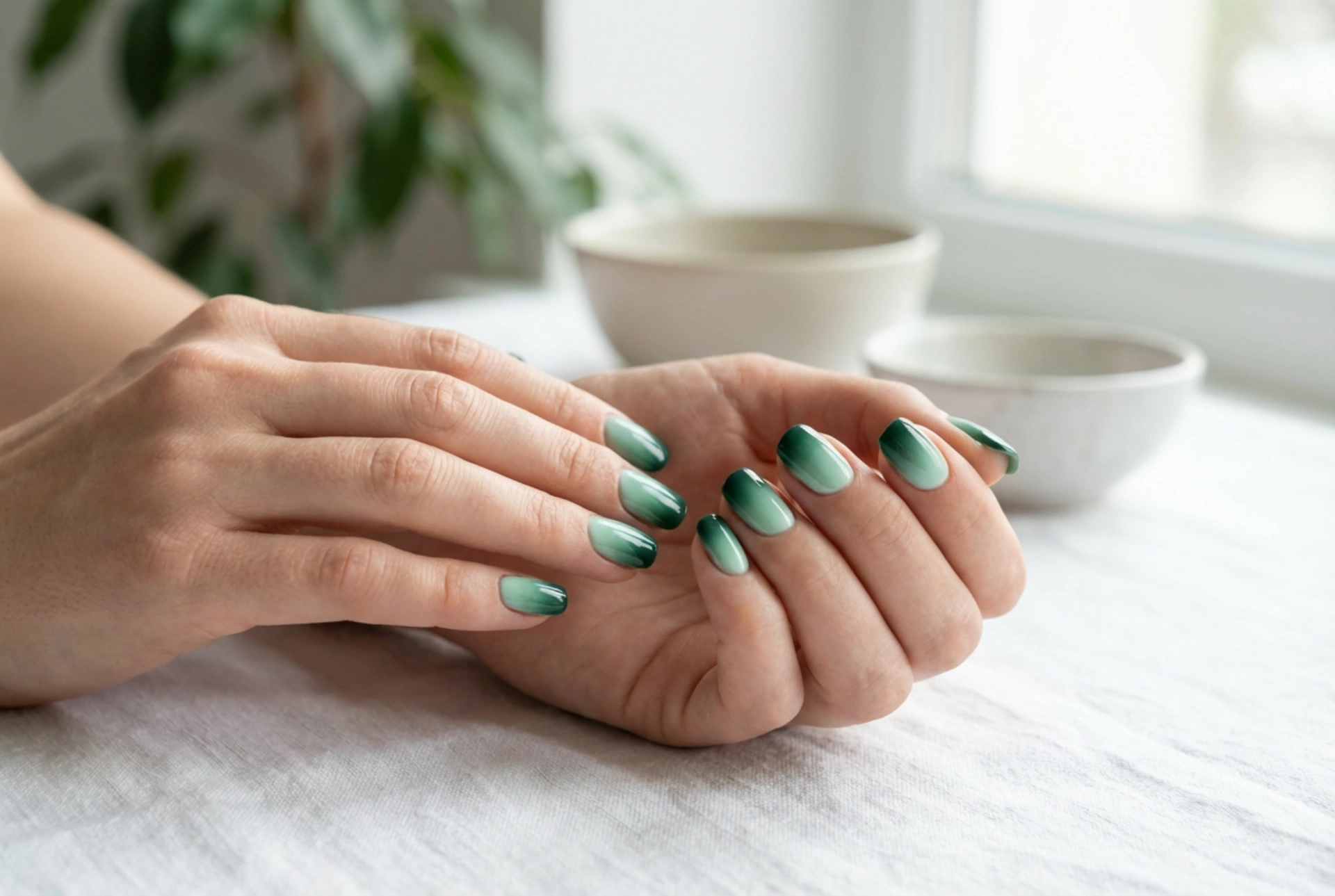 Green Ombre Nails: From Mint to Bottle Green