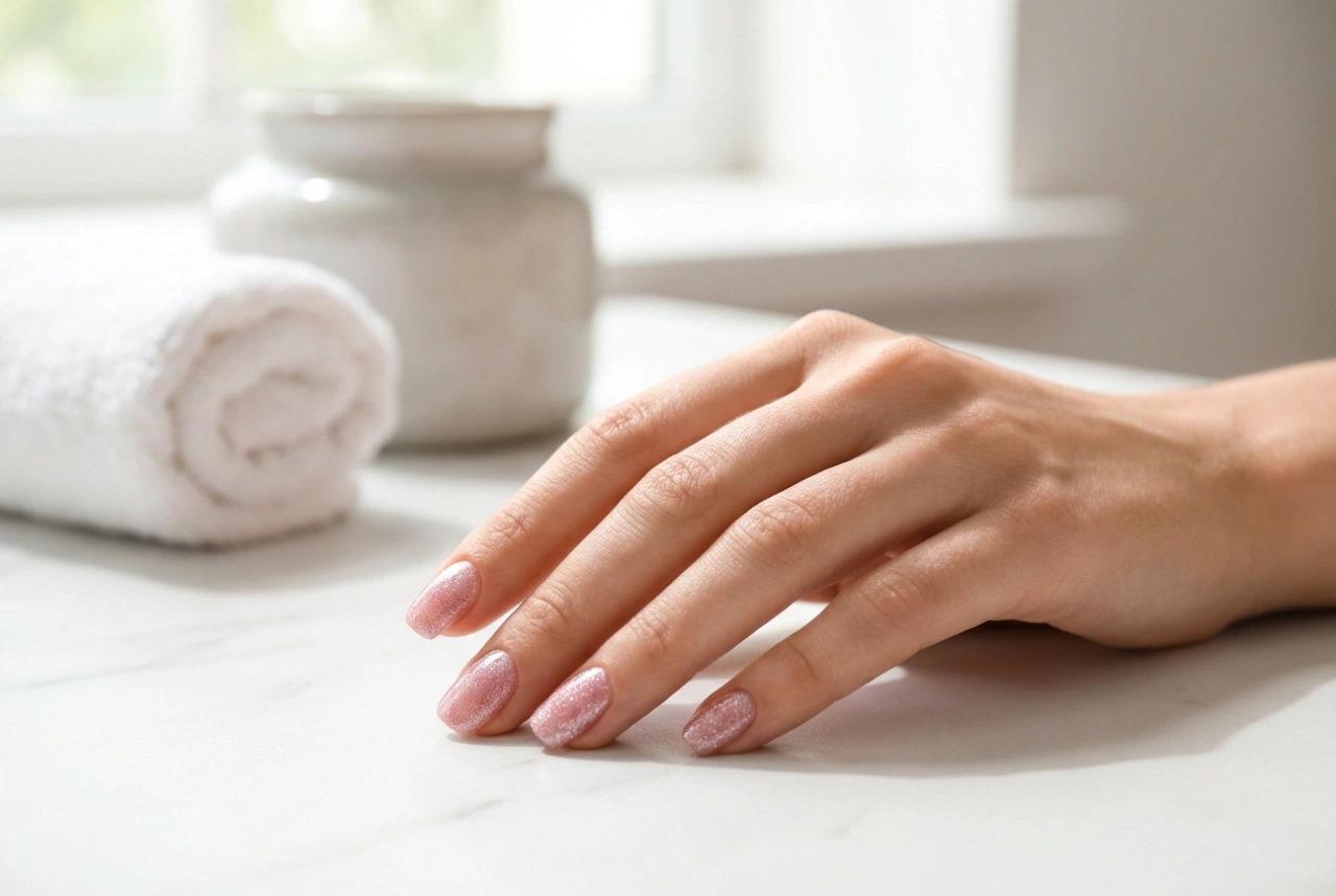 Pink Glitter Nails: Application and Smoothing Techniques