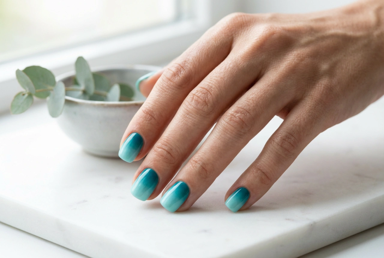 Turquoise Ombre Nails: How to Blend and What Finish to Choose