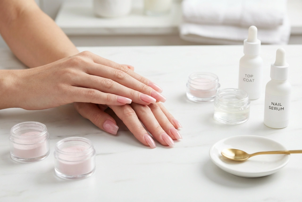 Glossy Pink Nails: The Glass Finish, Powders, and Top Coats