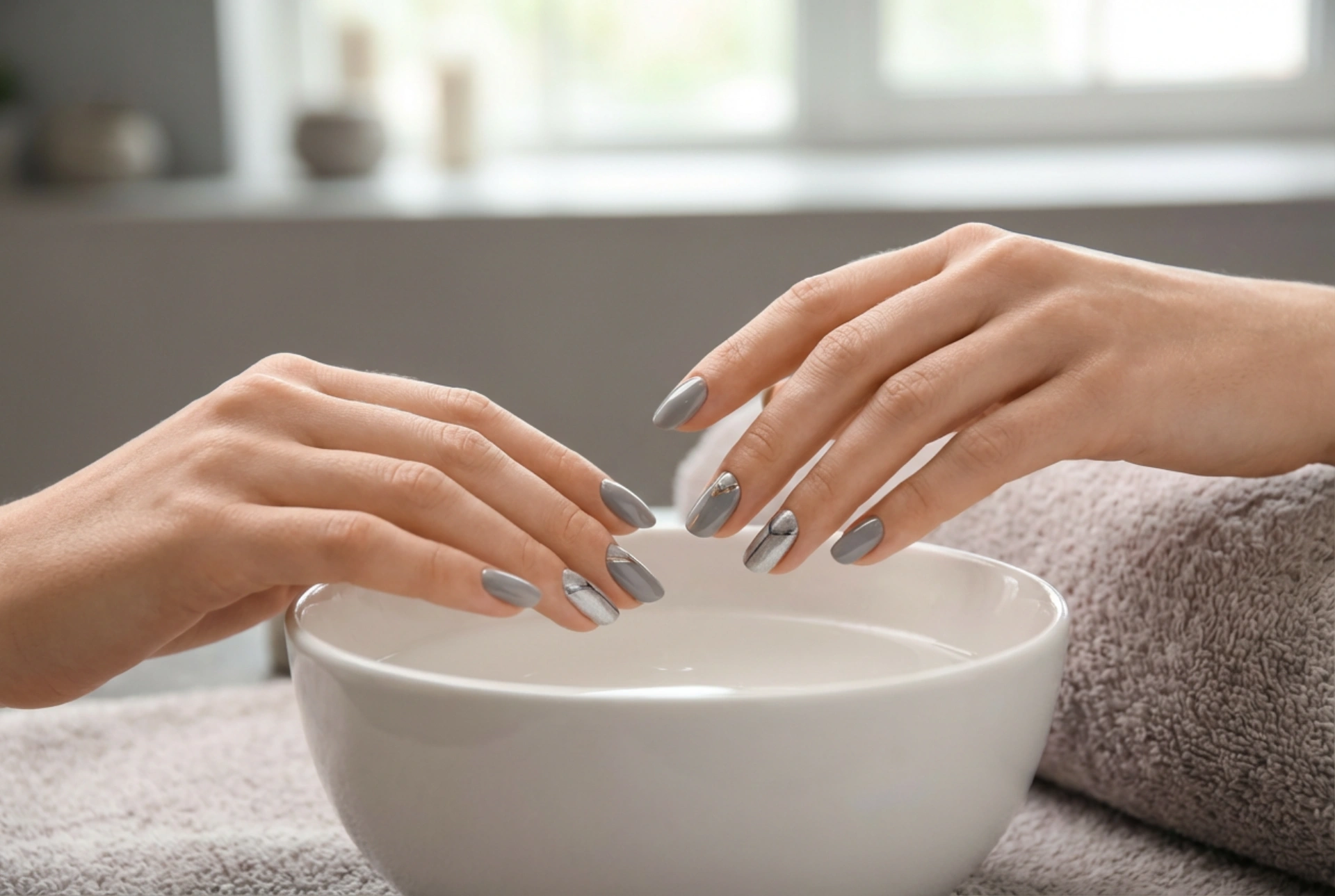 Grey and silver nails: combining shades, effects, and simple designs