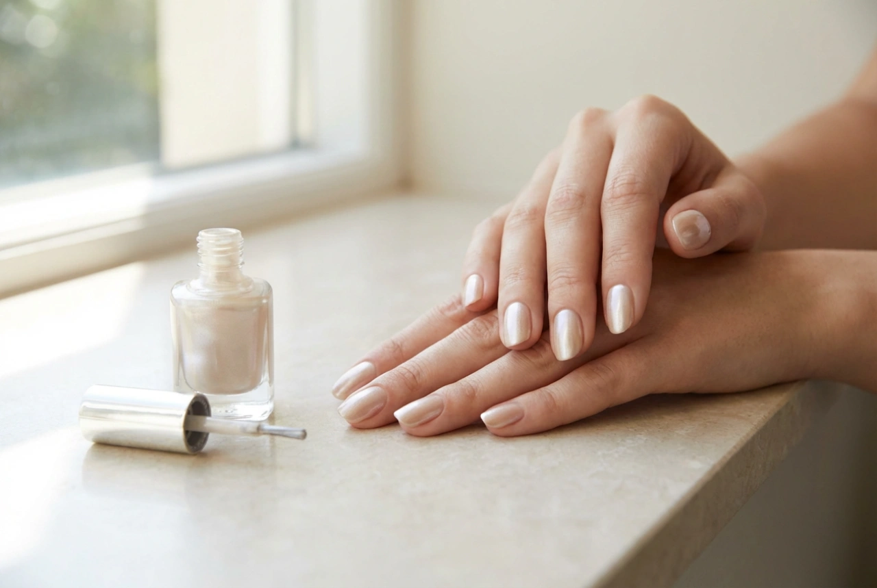 Streak-Free Pearlescent Nail Varnish: Nail Plate Preparation and Brush Strokes