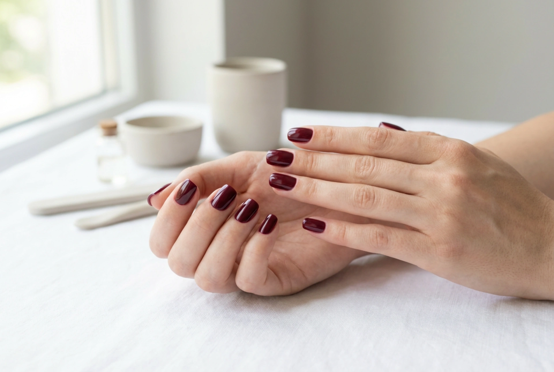 Bordeaux Gel Polish Without Streaks: Layering and Clean Edges