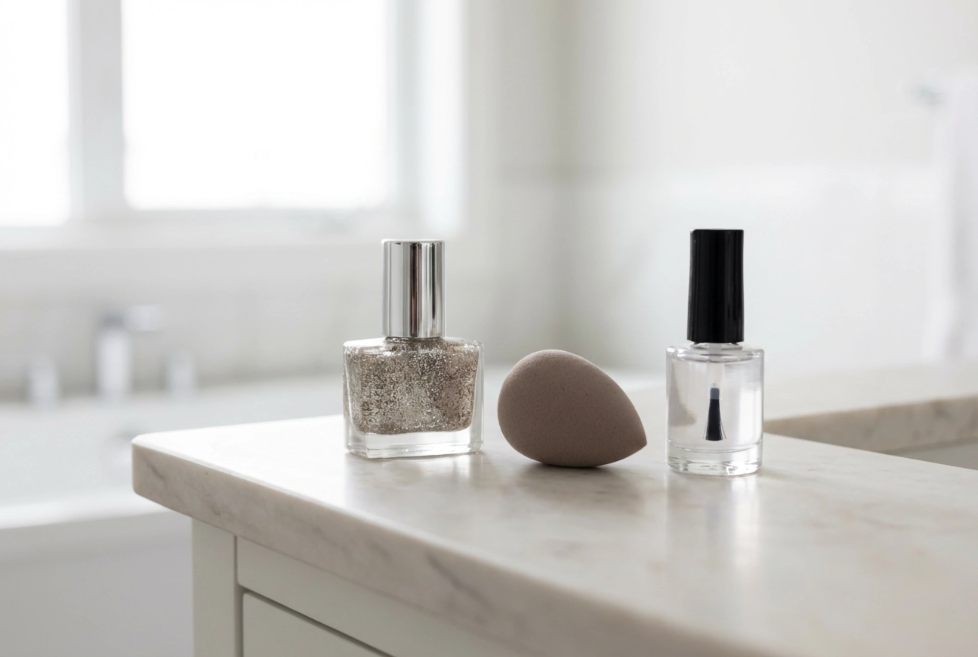 Glitter Hybrid Nail Polishes: Achieving an Even Sparkle with a Sponge and Top Coat