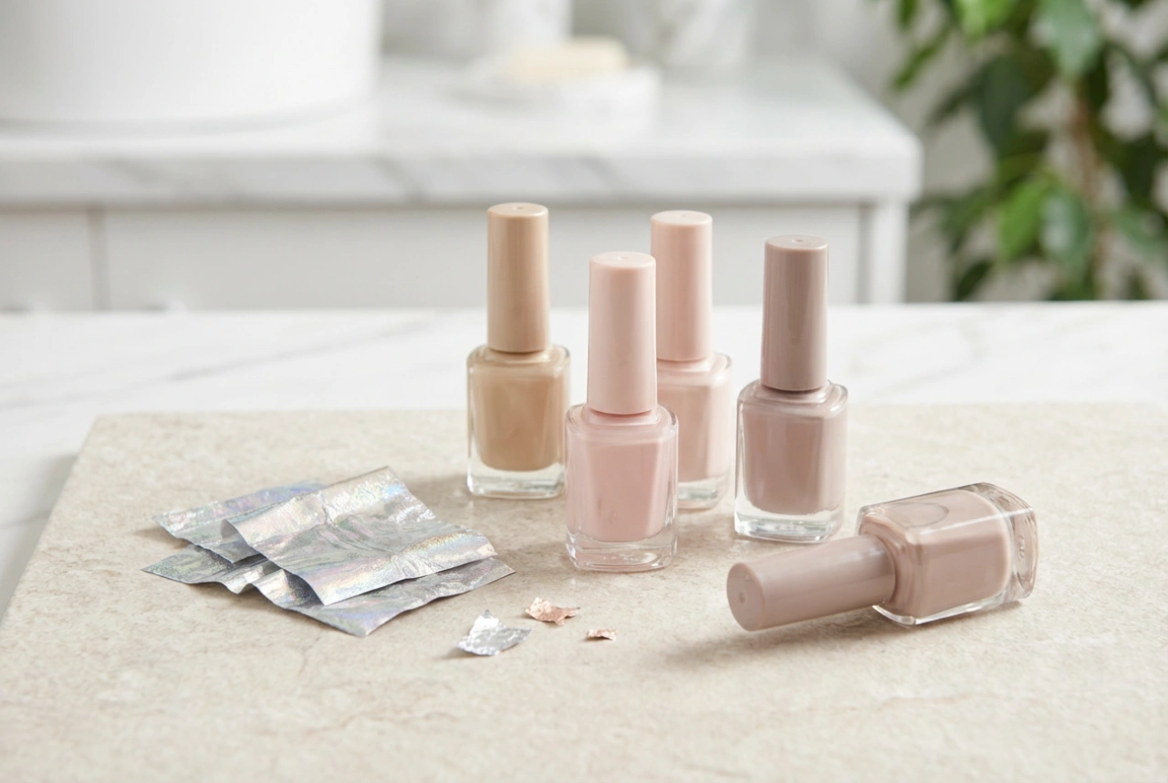 Nail foil: preparing the base colour and transfer techniques