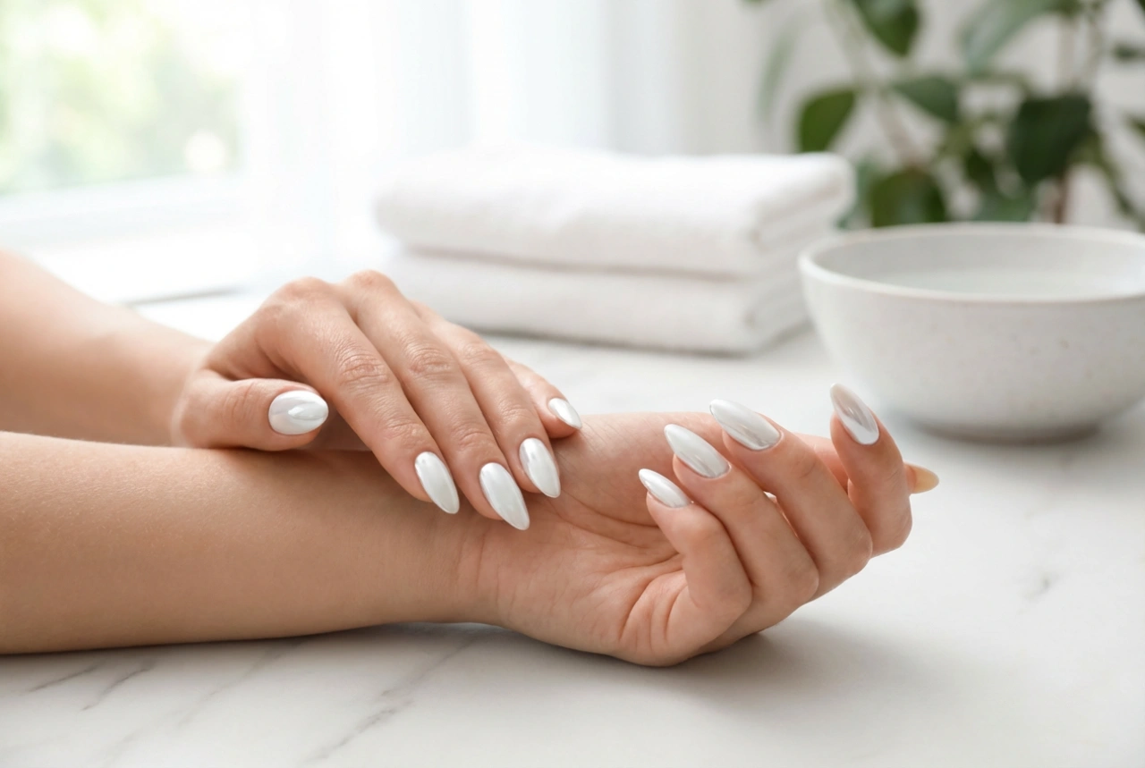 White Chrome Nails: A Step-by-Step Guide to the Mirror Effect on a Light Base