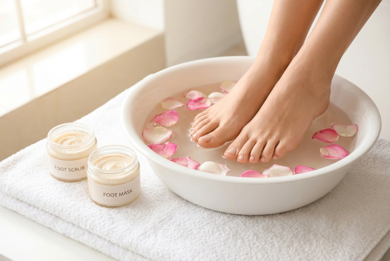 Spa Pedicure: Relaxation at Home, Soaking, Exfoliation, and a Foot Mask