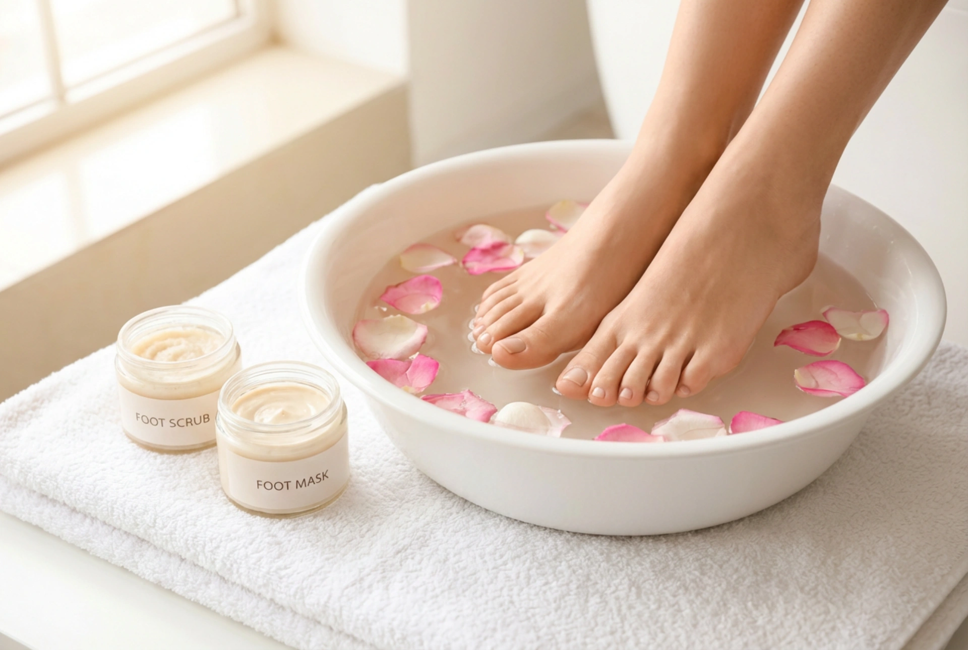 Spa Pedicure: Relaxation at Home, Soaking, Exfoliation, and a Foot Mask