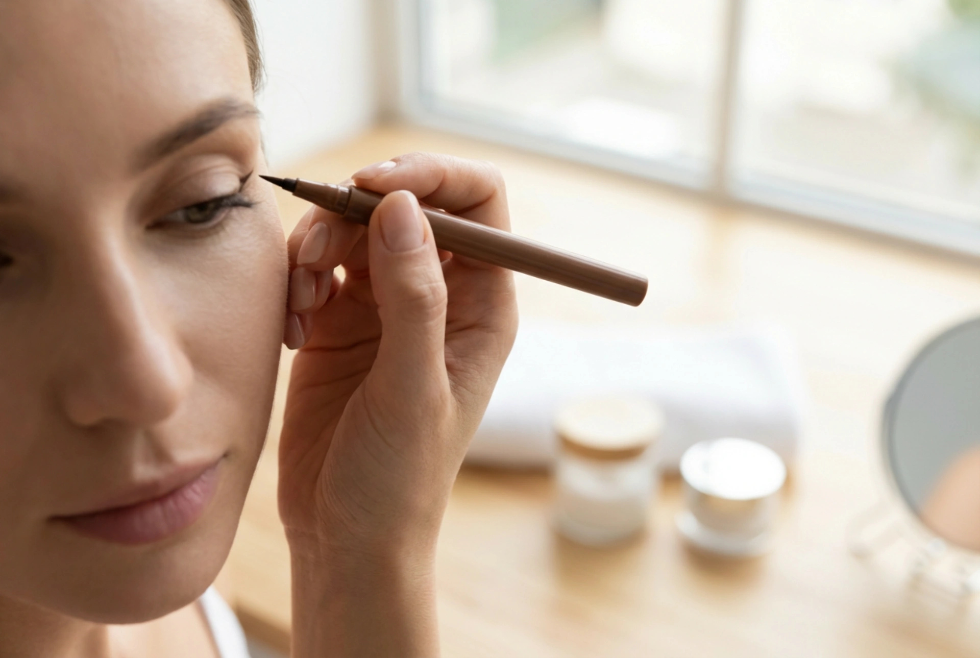 Brown Eyeliner Pen: Precise Lines, Shapes, and Mistake Correction