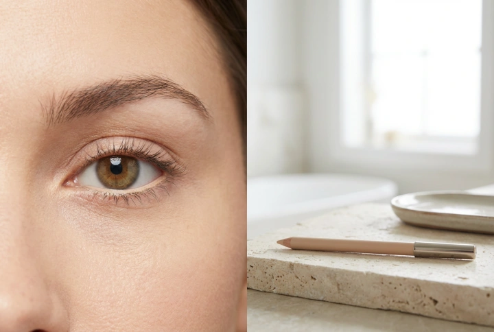 Beige Eye Pencil on the Waterline: Step-by-Step Brightening
