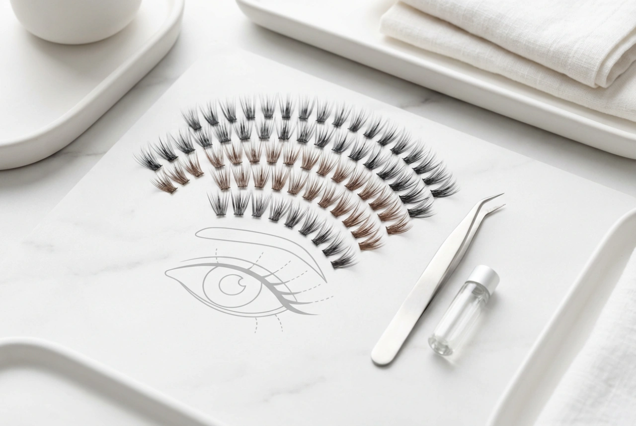 Cluster False Eyelashes: Length Selection and Eye Mapping