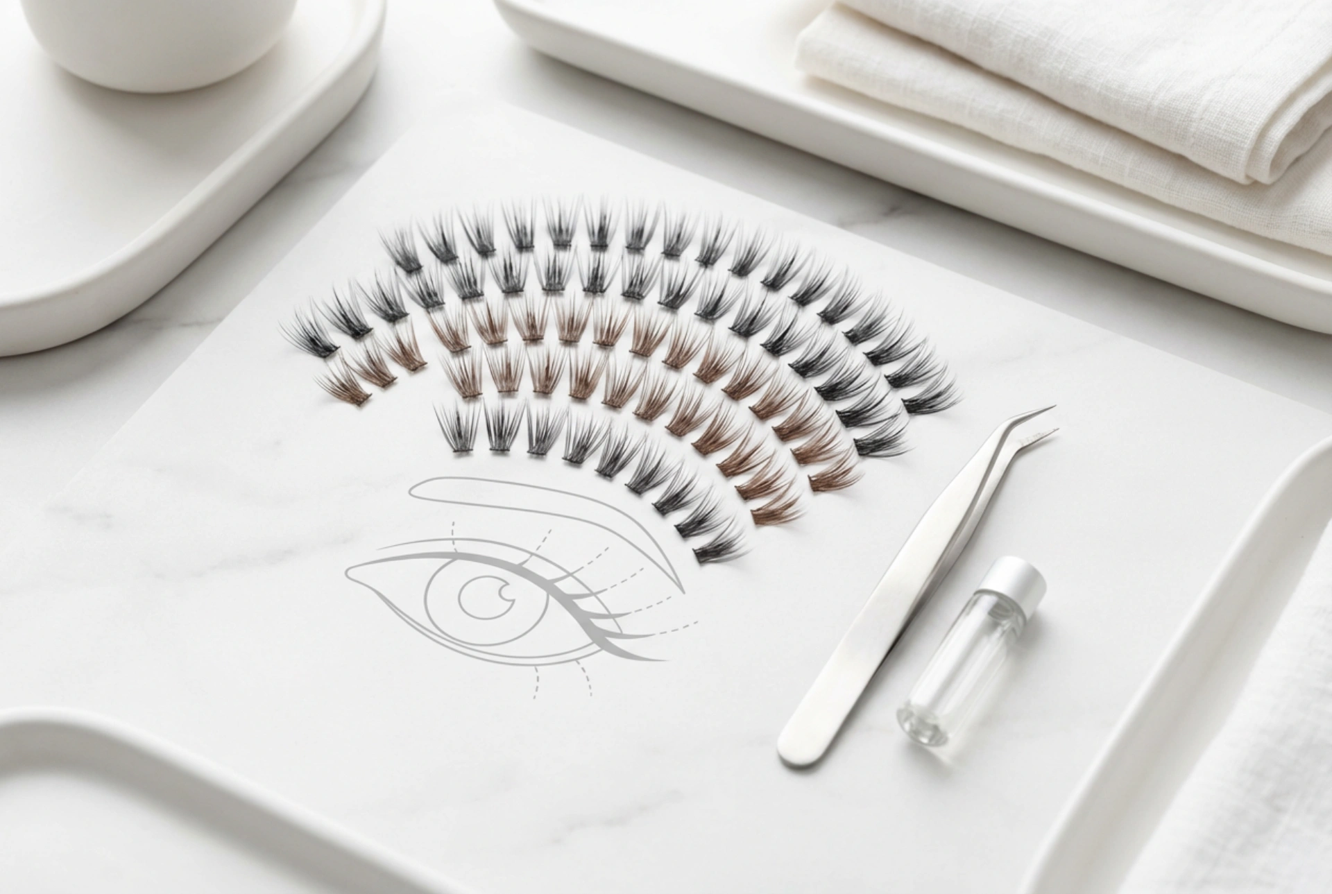 Cluster False Eyelashes: Length Selection and Eye Mapping