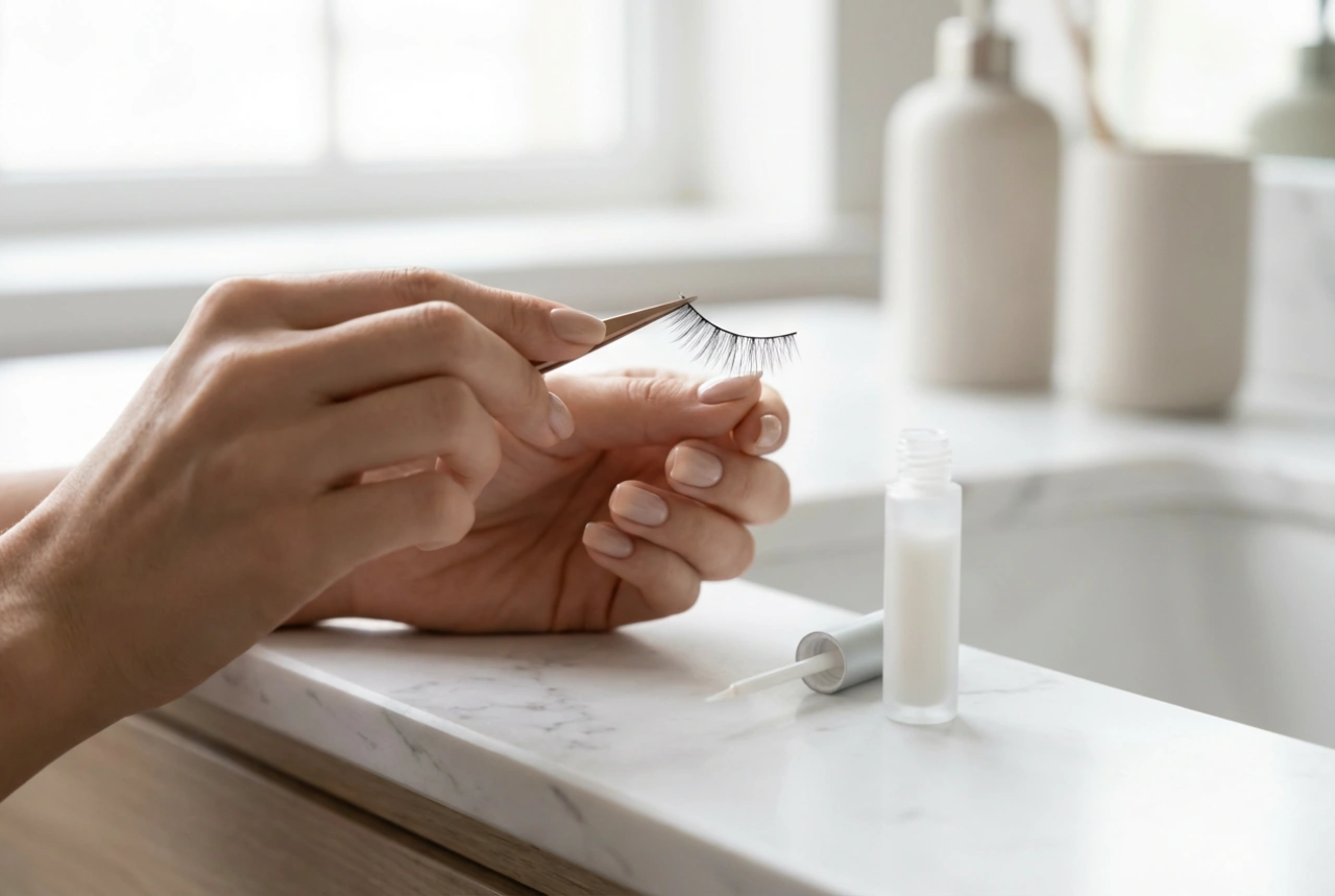 Strip Eyelashes: Lash Line Preparation, Adhesive, Application, and Removal