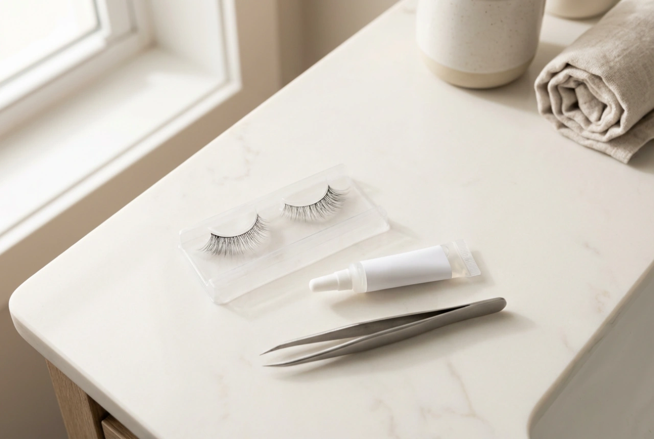 False Eyelashes with Glue: Preparing the Strips and Safe Application