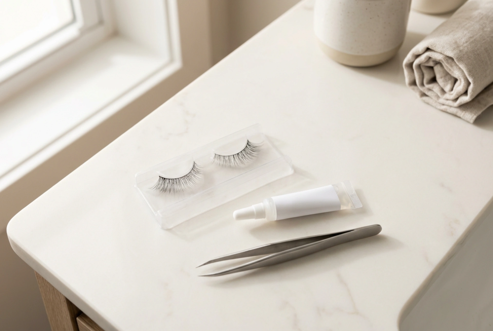 False Eyelashes with Glue: Preparing the Strips and Safe Application