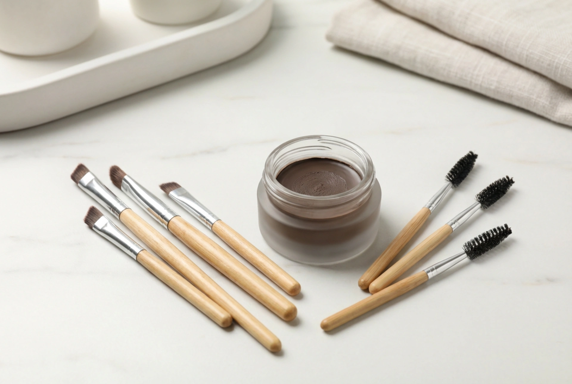 Eyebrow brushes: a guide to shapes and how to use them with brow pomade