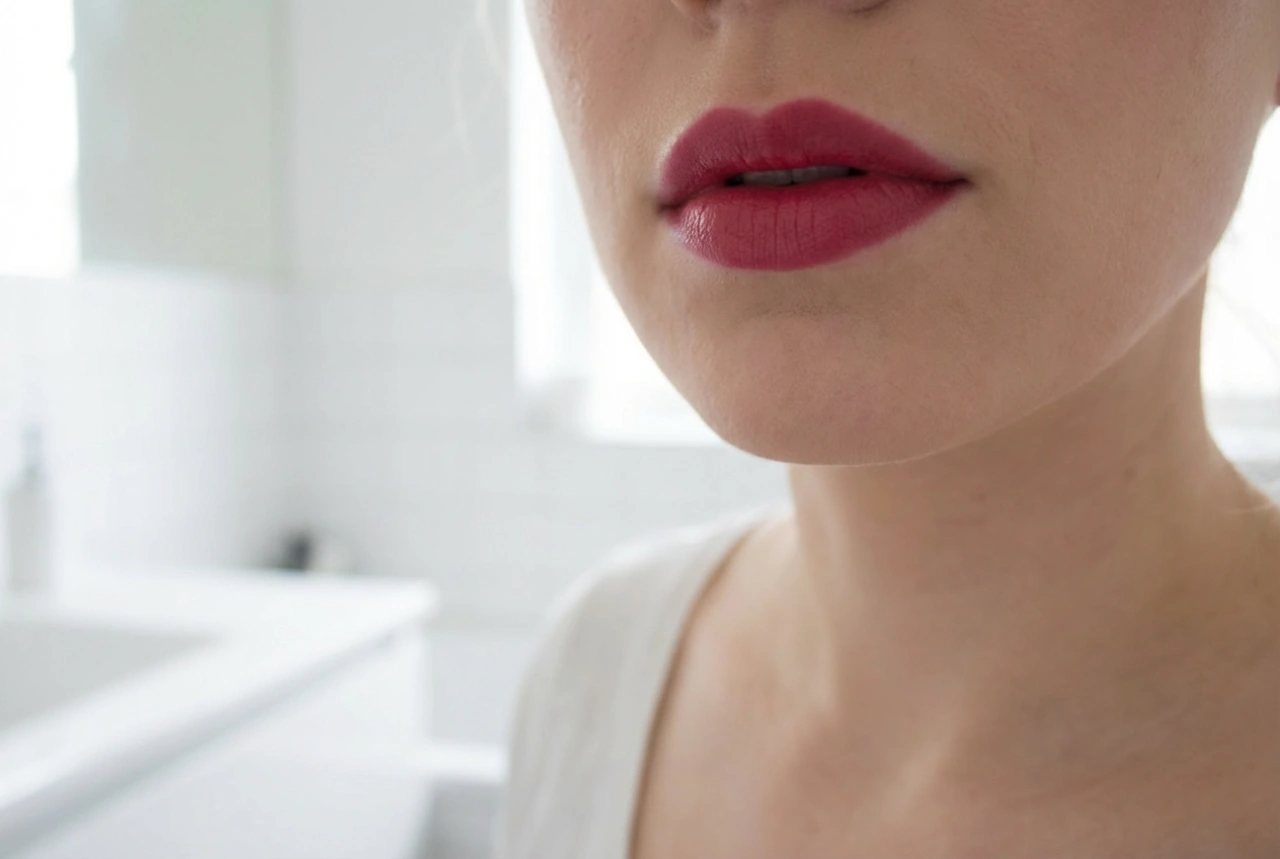 Red Lipstick with a Blue Pigment: Cool Red, Whiter Teeth, Longevity