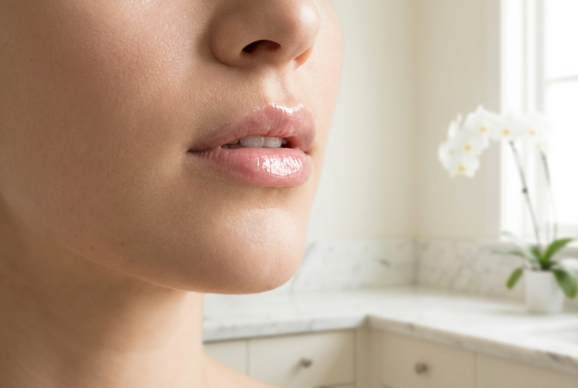 Clear Lip Gloss: Contour Care and the Wet-Look Lip Effect