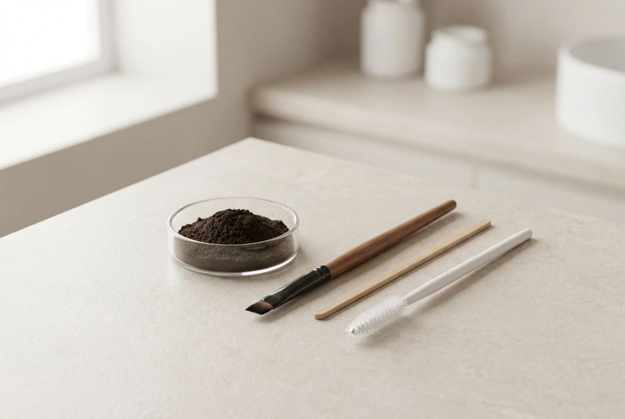 Professional brow henna at home: tools, timing and technique